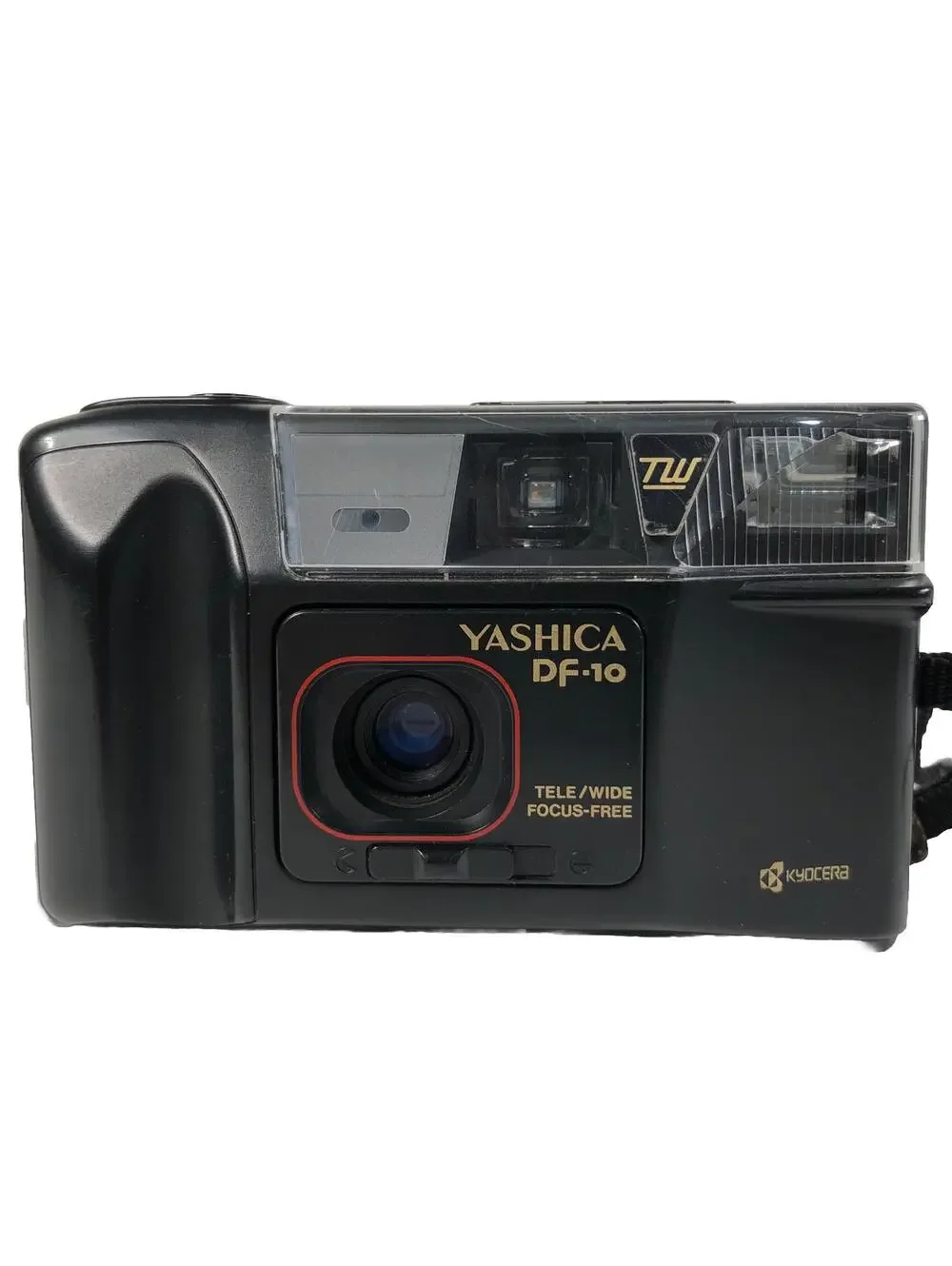 Vintage Kyocera Yashica DF-10 Tele/Wide Focus-Free Camera And Case ShD